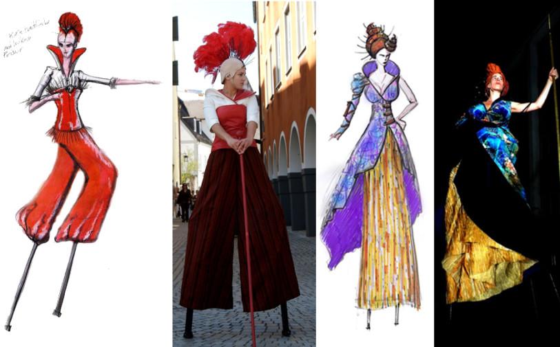 Cinzia Fossati | costumes | Rheingold | die Stelzer | Stiltwalkers